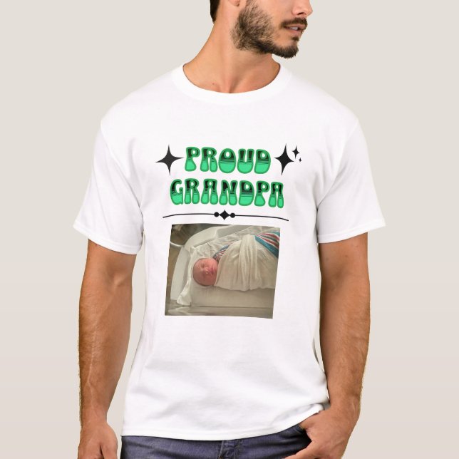 T-shirt Photo personnalisée Fière Grand-père style rétro (Devant)