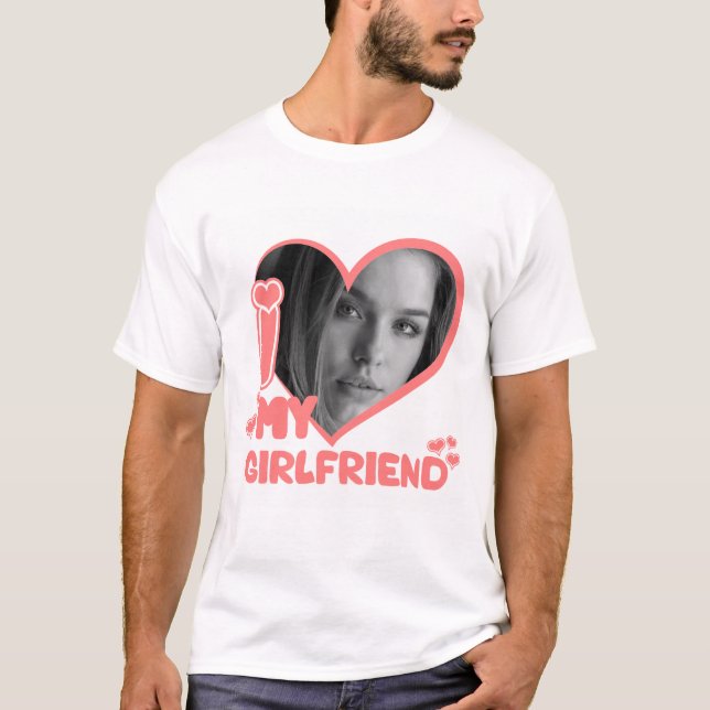 T-shirt Photo Personnalisée J'Aime Ma Fille Mignonne Amour (Devant)