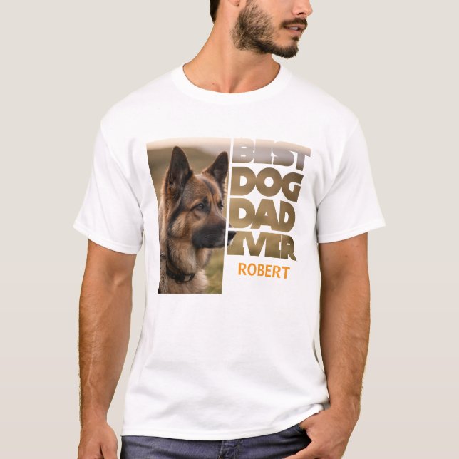 T-shirt Photo personnalisée Meilleur papa chien chien jama (Devant)