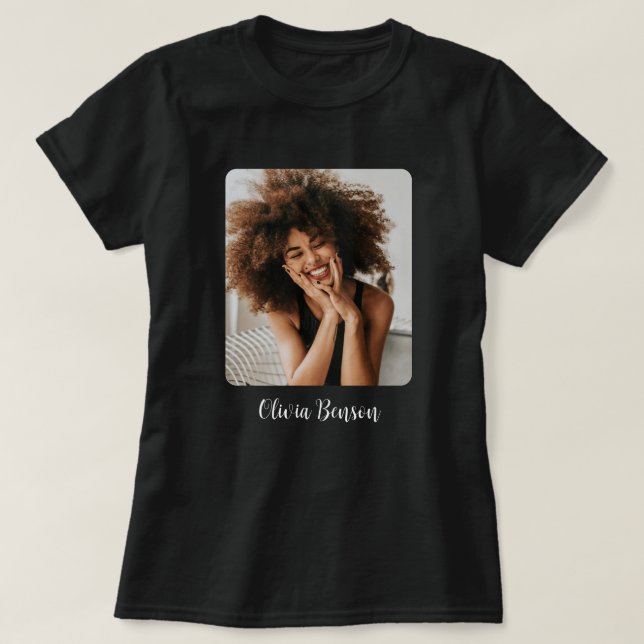 T-shirt Photo personnalisée moderne et nom Créez votre pro (Design devant)