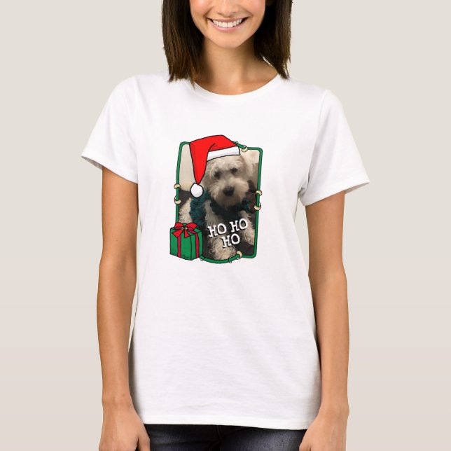 T-shirt Photo personnalisée Noël Père Noël Pet HO HO HO HO (Devant)