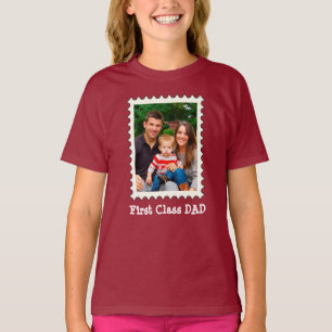 T-shirt Photo personnalisée Papa de première classe sur le