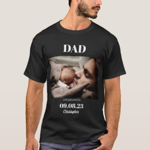 T-shirt Photo personnalisée Papa Enfant date de naissance
