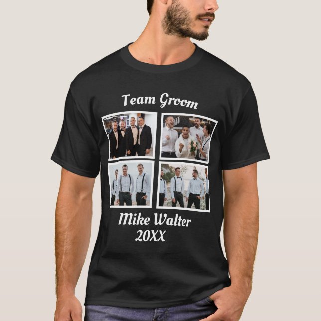 T-shirt Photo personnalisée Team Groom 4 (Devant)