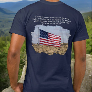 T-shirt Photo pittoresque du drapeau américain Promdge of 