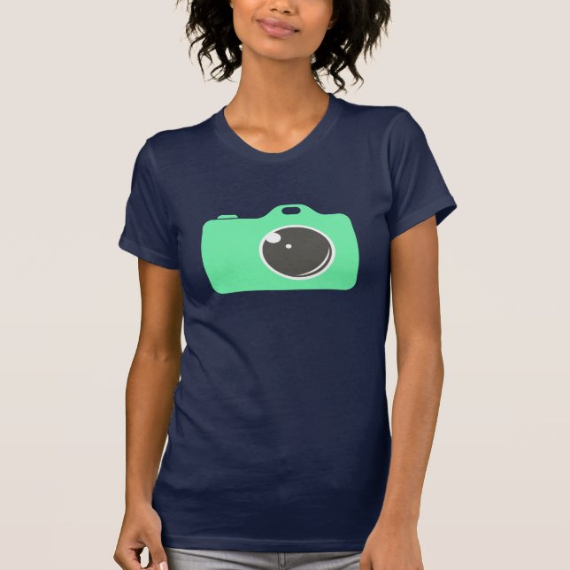 T-shirt Photo Pop Art Green Bleu (Devant)