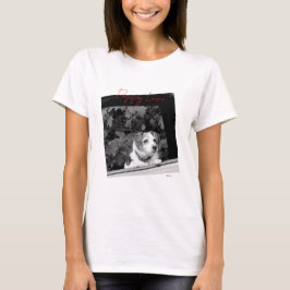 T-shirt Photo Puppy Love Chien noir et blanc