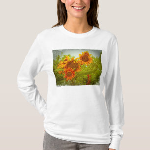 T-shirt Photo rouge T de tournesol