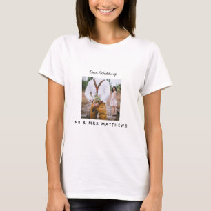 T-shirt Photo Rustic Collage Monogram NEWLYWEDS WEDDING