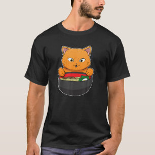 T-shirt Photo Soupe asiatique Viêt-Nam nouilles Ramen Chat