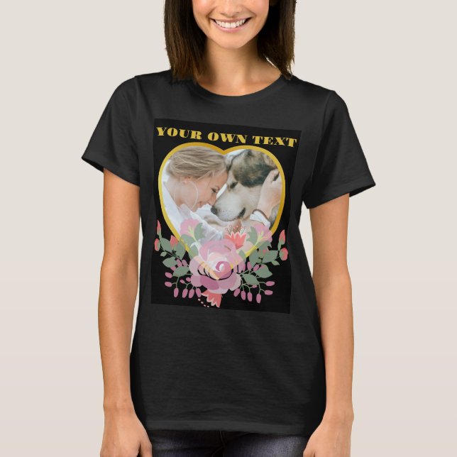 T-shirt Photo sur cadre cardiaque personnalisé (Devant)