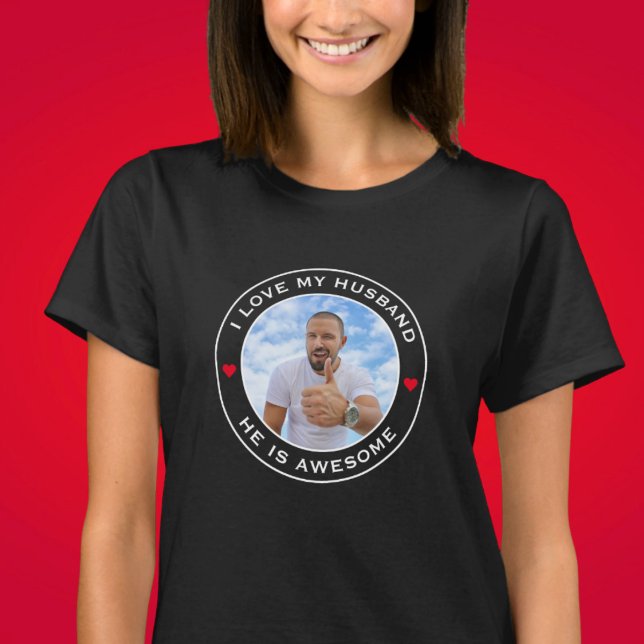 T-shirt Photo Texte Coeur J'Aime Mon Étonnant Mari (Créateur téléchargé)