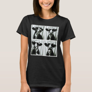 T-shirt Photobooth Visage de Vache Mignon pour Enfants Jeu