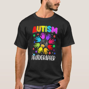 T-shirt Photographe Autisme Puzzle Sensibilisation à l'aut