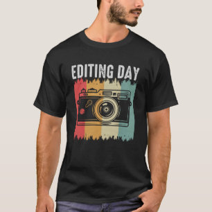 T-shirt Photographe Caméra Rétro Rédiger Jour Photo