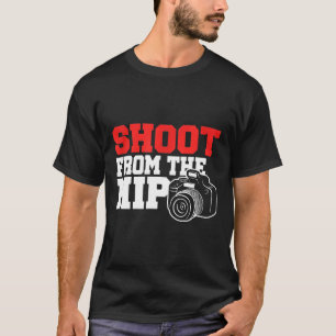 T-shirt Photographe Cameraman Shutterbug Lensman Tir Pour