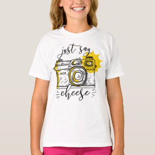 T-shirt Photographe de caméra rétrospective "Say Cheese"