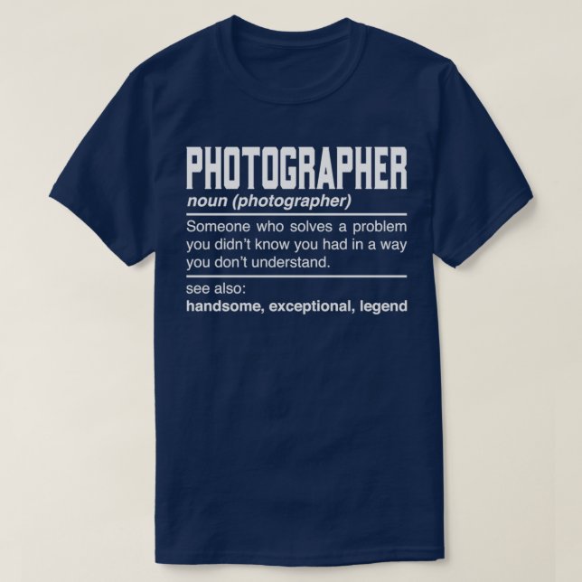 T-shirt Photographe Définition Design Photographies Caméra (Design devant)