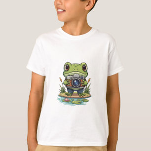 T-shirt Photographe Grenouille avec Appareil Photo Enfants