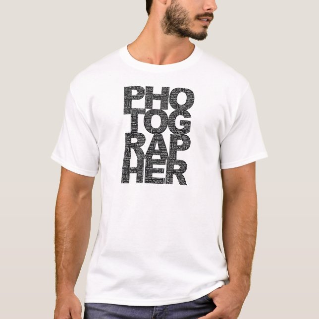 T-shirt Photographe - texte noir (Devant)