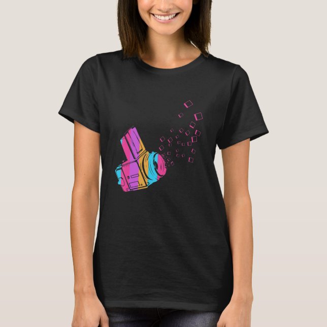 T-shirt Photographe vintage Cameraman Retro (Devant)