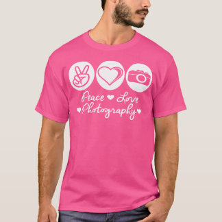 T-shirt Photographie Amour Paix Pour Femmes Hommes