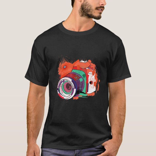 T-shirt Photographie Chemise Caméra Photographe Cadeau (Devant)