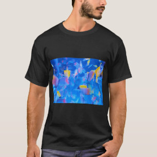 T-shirt Photographie d'aquarium coloré bleu