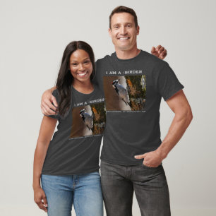 T-shirt Photographie de la nature Downy Woodpecker Birder 