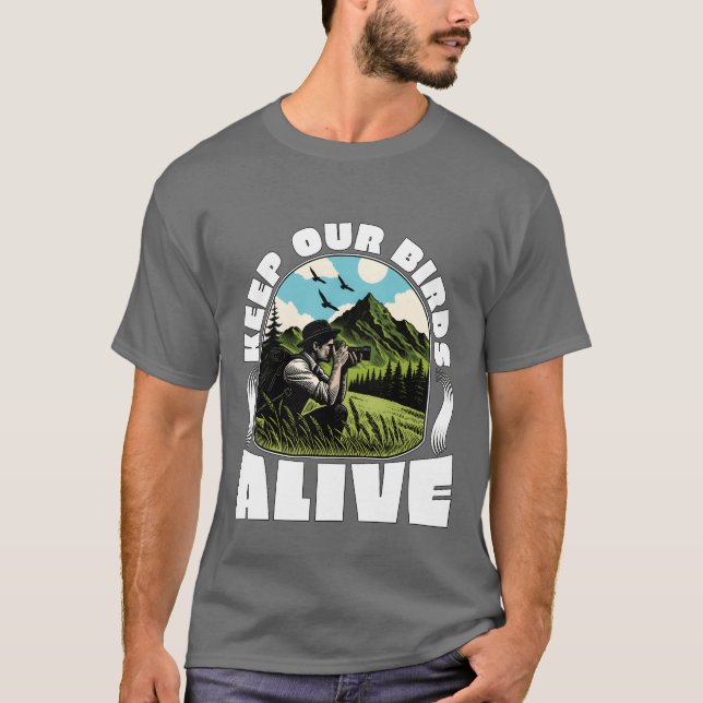 T-shirt Photographie d'oiseau Gardez nos oiseaux vivants A (Devant)