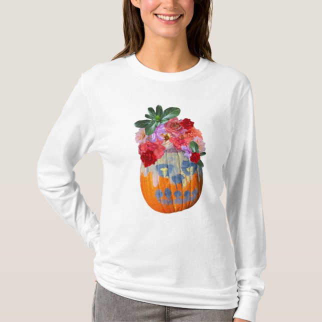 T-shirt photographique Citrouille floral (Devant)
