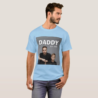 T-shirt PhotoPop Papa Est Année Personnalisée Photo 2026 T