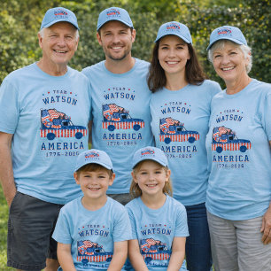 T-shirt Photos de famille du 4 juillet avec groupe à perso