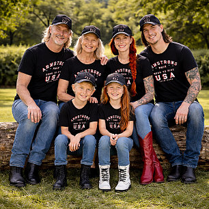 T-shirt Photos de famille du 4 juillet Nés pour rouler rou