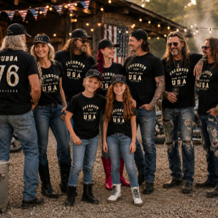 T-shirt Photos de famille du 4 juillet Personnaliser Nés p