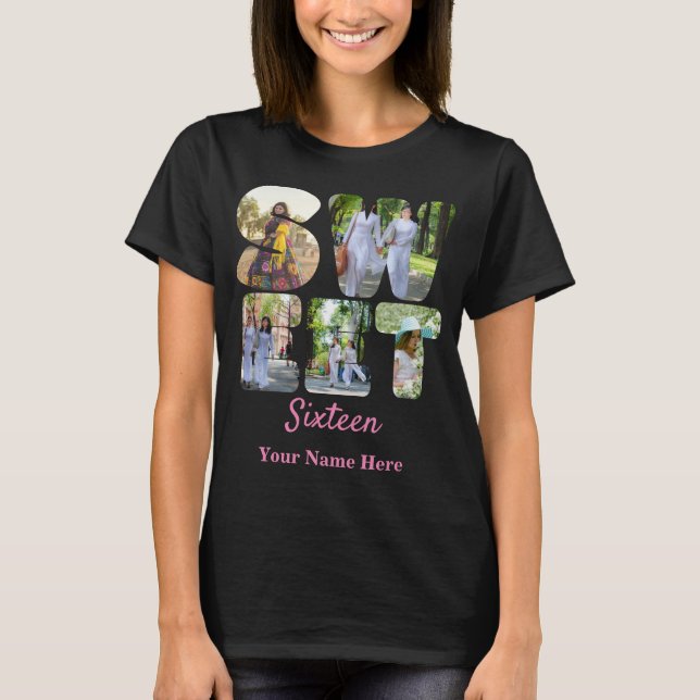 T-shirt Photos personnalisées 5 sweets sixteens photo en f (Devant)