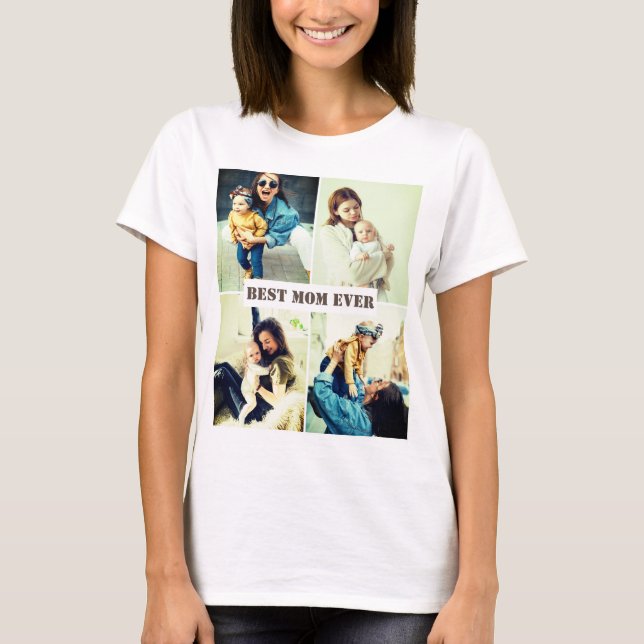 T-shirt Photos personnalisées x4 avec texte (Devant)