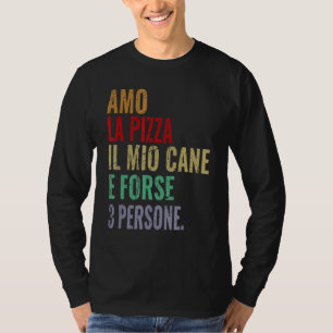 T-shirt Phrase Homme Femme J'Aime La Pizza Et Mon Chien