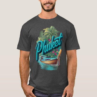T-shirt Phuketropicalhailand design with longtail boat fun
