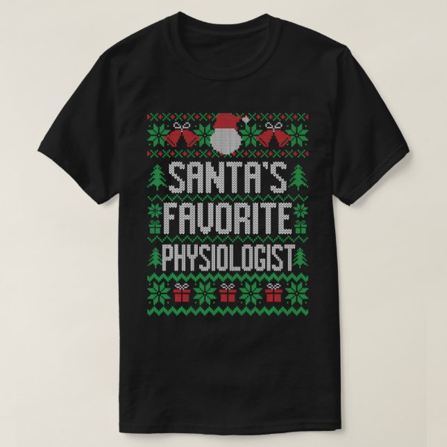 T-shirt Physiologiste favori père Noël, Funny Knitted Chri (Design devant)