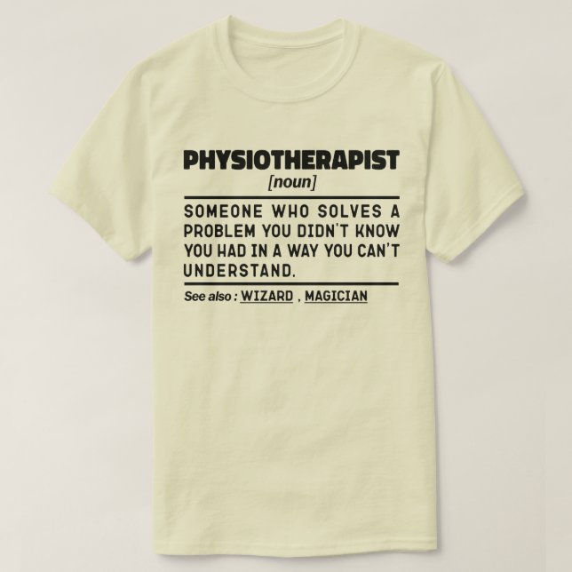 T-shirt Physiothérapeute Noun Physiothérapie Cool employé (Design devant)