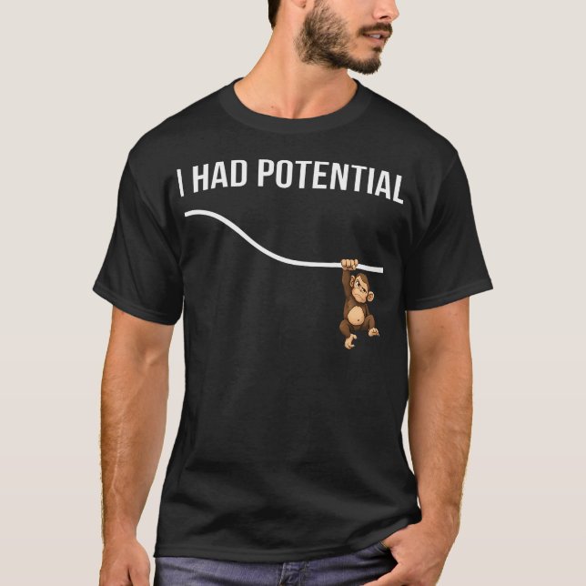 T-shirt Physique drôle Singe de coup de poing J'avais de l (Devant)
