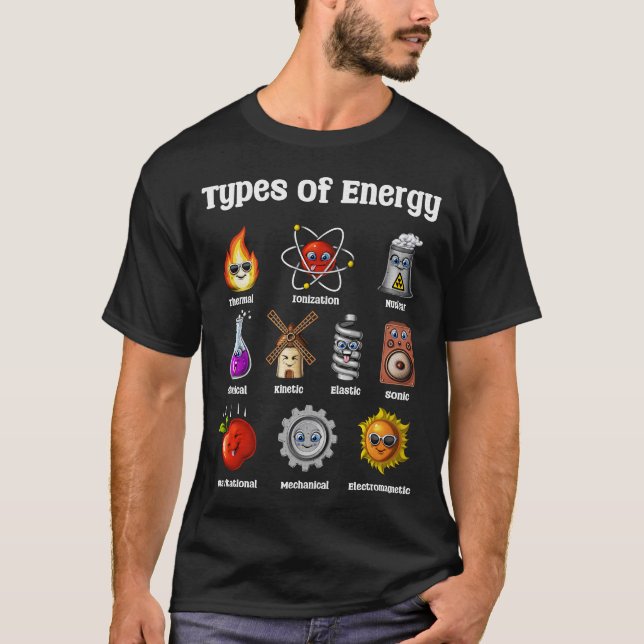 T-shirt Physique Types D'Énergie (Devant)