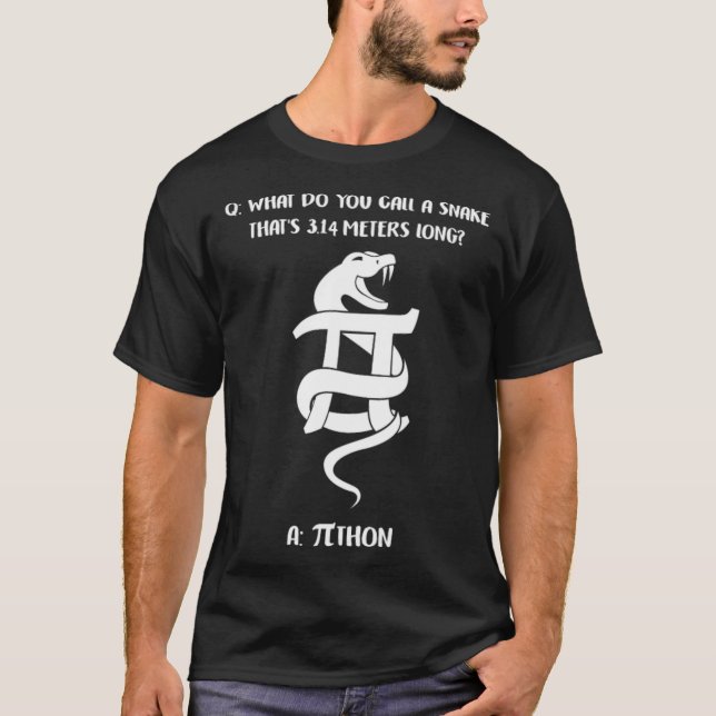 T-shirt Pi Day Funny Math Joke Pi Thon Snake 3 (Devant)