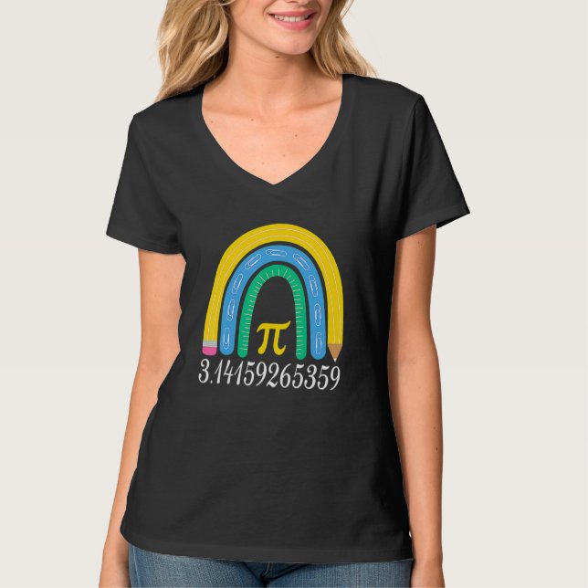 T-shirt Pi Day Matching Math Physic Teacher Rainbow Funny  (Devant)