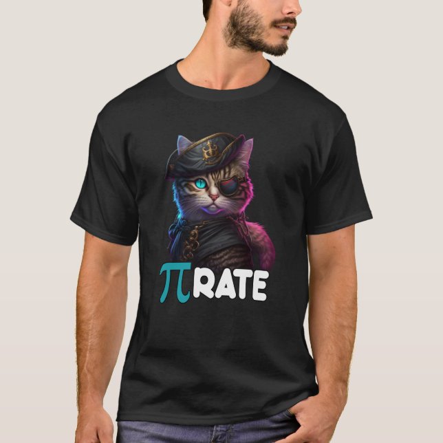 T-shirt Pi Day Pirate Chat Math Enseignant Sciences Pi Tau (Devant)