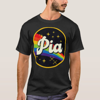 T-shirt Pia Arc En Ciel Dans L'Espace Style Vintage