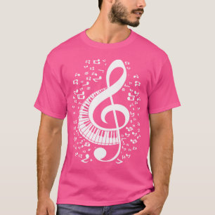 T-shirt Pianiste Notes de Musique Clé de Sol Joueur de Pia