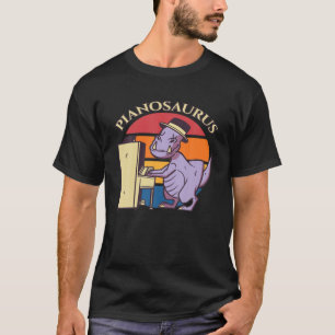 T-shirt Pianiste Rex Dinosaur Pianosaurus Sur Piano