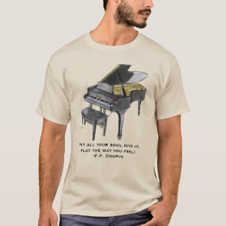 T-shirt Piano à queue aquarelle Illustration Citation Cho